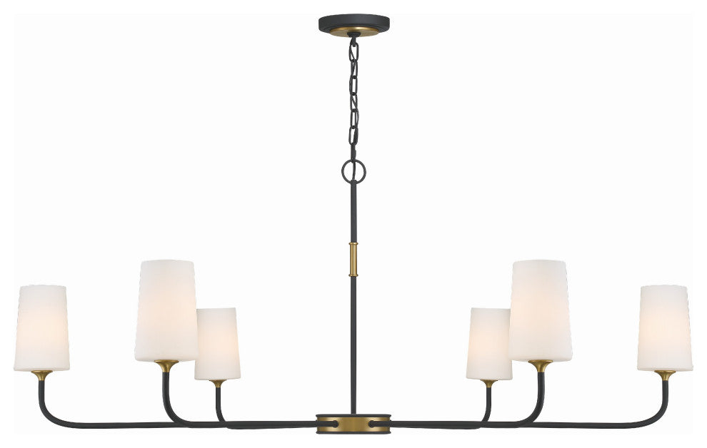 Niles 6-Light Black Forged/Modern Gold Chandelier