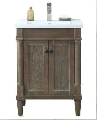 24" Weathered Gray Sink Vanity, No Faucet