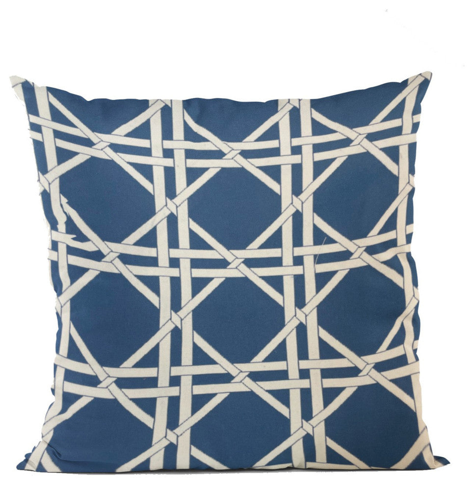 DaVinci Blue and White Luxury Throw Pillow, 20"x20"