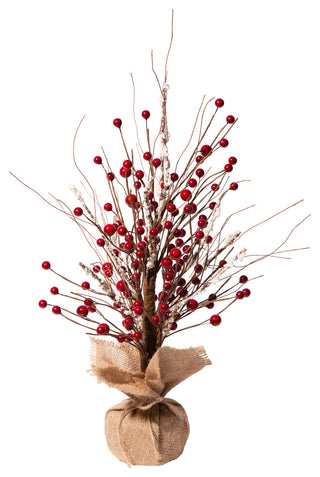 16"H Christmas Red Berry Table Tree Decor