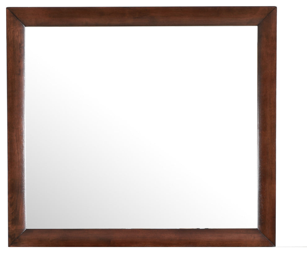 Marilla 35"x39"Modern Rectangle Framed Dresser Mirror, Cappuccino