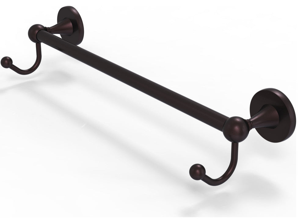 Shadwell 18" Towel Bar with Integrated Hooks, Antique Bronze