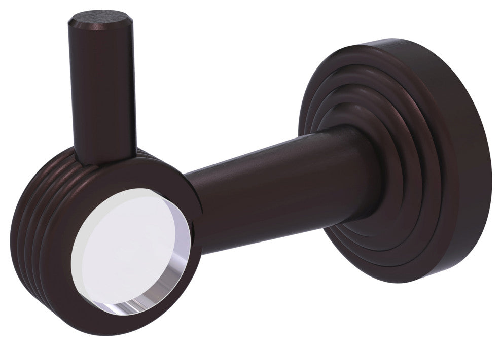 Pacific Beach Robe Hook with Groovy Accents, Antique Bronze
