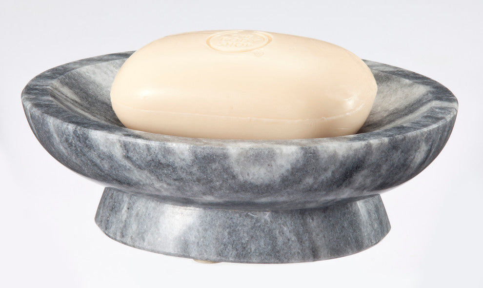 Vinca Collection Oval Soap Dish, Gray