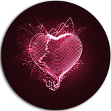 Happy Valentine's Day, Abstract Digital Art Round Wall Art, 38"