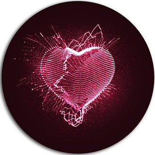 Happy Valentine's Day, Abstract Digital Art Round Wall Art, 38"