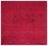 Hand Knotted Loom Silk Area Rug Solid Dark Red