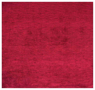 Hand Knotted Loom Silk Area Rug Solid Dark Red