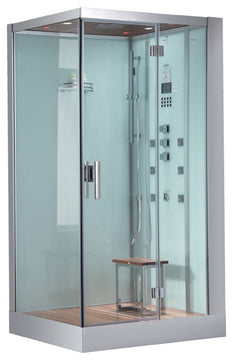 Platinum DZ959F8-BLK-L Black Steam Shower, White, Right Shower