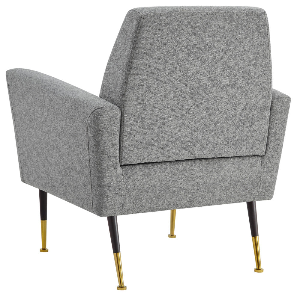 Inspired Home Holt Accent Chair Velvet/Linen 30Lx32Wx36H, Light Gray
