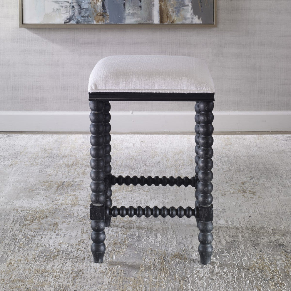 Uttermost Pryce Backless Counter Stool 23684, Black