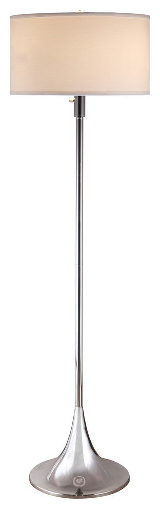Florenza Dual Light LED Floor Lamp With Dimmer, Modern Chrome, 63"