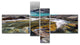 Mountain Creek Flowing into Lake, Large Landscape Canvas Art, 60"x32", 4 panels