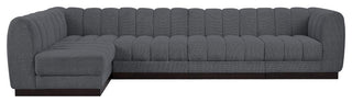 Quinn Chenille Upholstered 5-Piece L-Shaped Modular Sectional, Grey