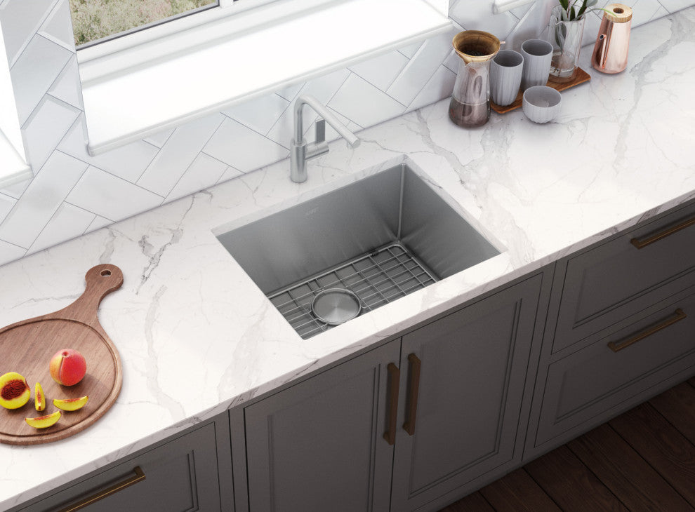 Ruvati RVH7121 21" Tight Radius 16 Gauge Stainless Steel Bar Prep Kitchen Sink