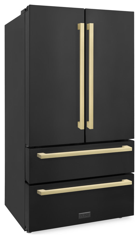 ZLINE Refrigerator With Ice Maker, Black Stainless RFMZ-36-BS-FCB