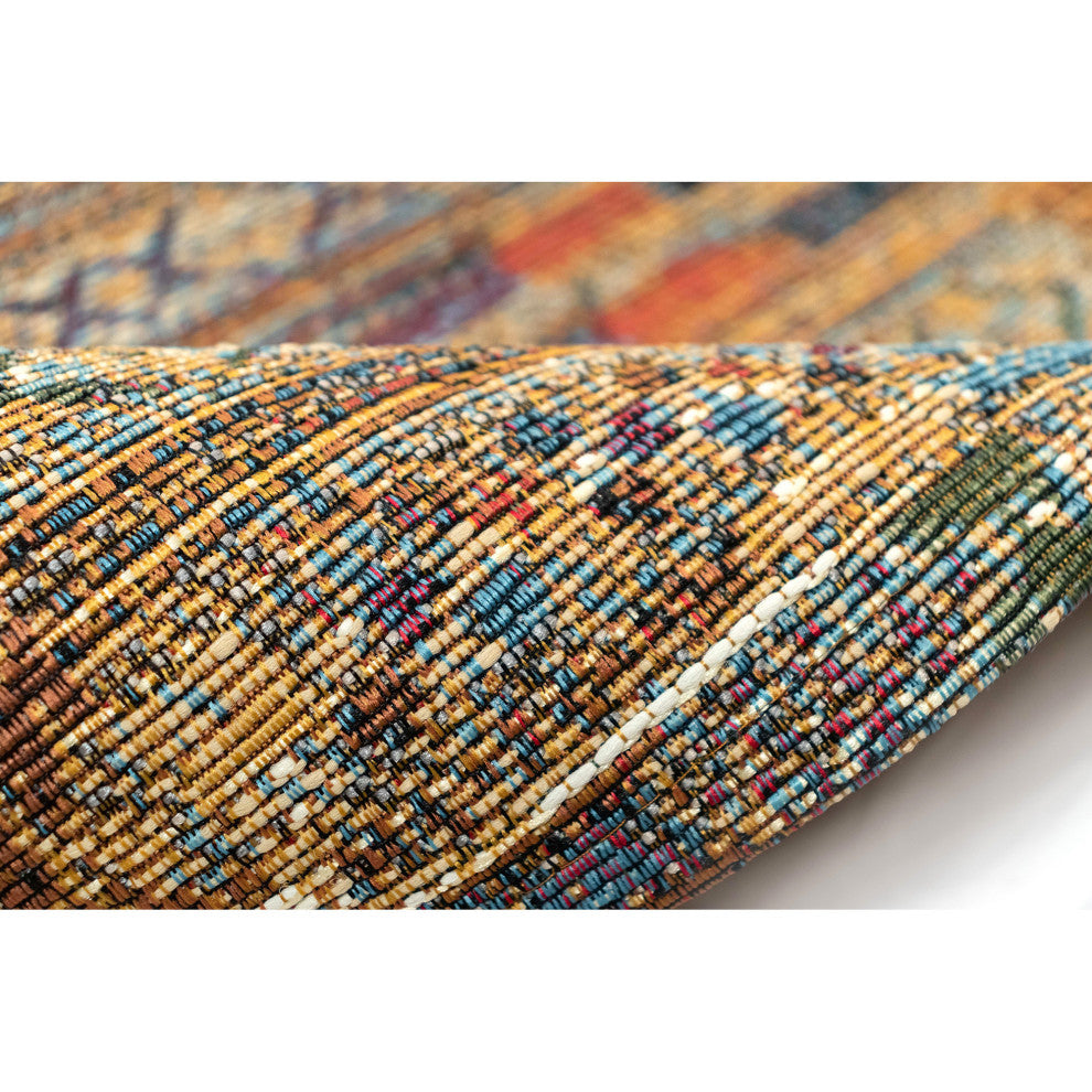 Esencia Tribal Stripe Indoor/Outdoor Mat Gold 1'11"x4'11"