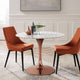 40" Dining Table, Round, Pink White, Metal, Modern, Cafe Bistro Hospitality
