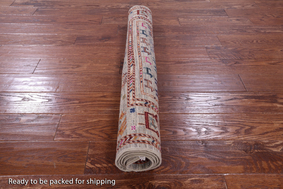 Tribal Persian Gabbeh Handmade Wool Rug 3' 5" X 5' 0" - Q13837