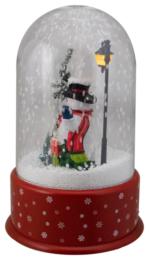 11.75" Lighted Snowman With Street Light Snowing Christmas Globe