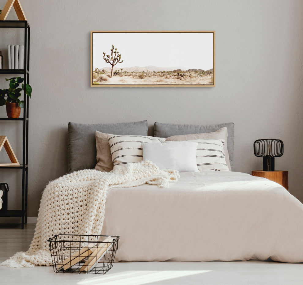 Sylvie Lone Joshua Tree Framed Canvas by Amy Peterson Art Studio, Natural 18x40