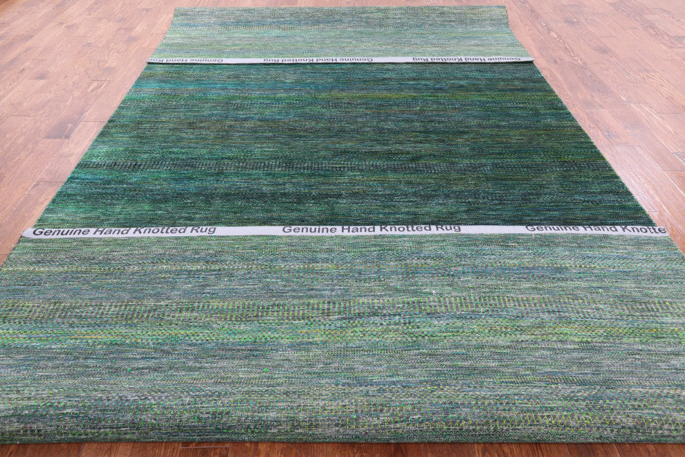 8' 0" X 16' 3" Super Savannah Gabbeh Handmade Wool and Silk Rug Q6123