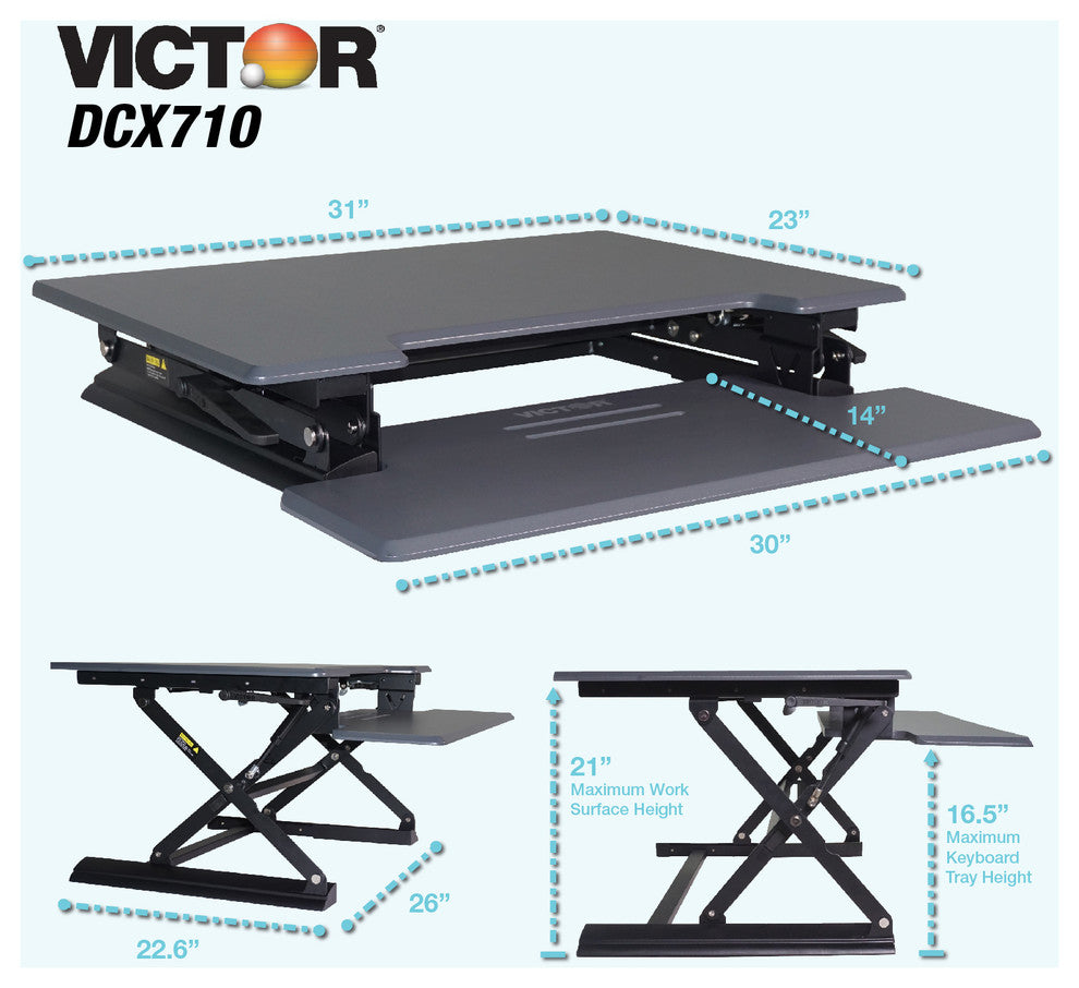 Height Adjustable Standing Desk, Gray, Gray