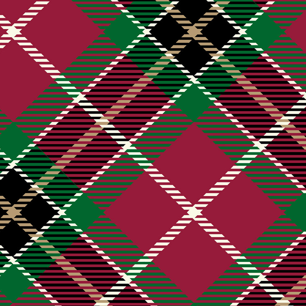 Mad for Plaid 19" Red Holiday Print Napkin, Set of 4