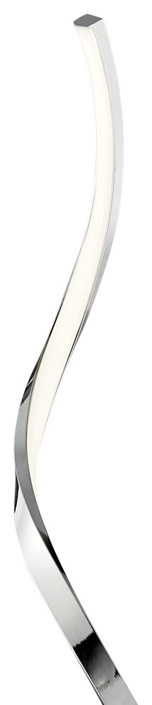 Modern Spiral Dimmable Integrated Led Floor Lamp, Chrome