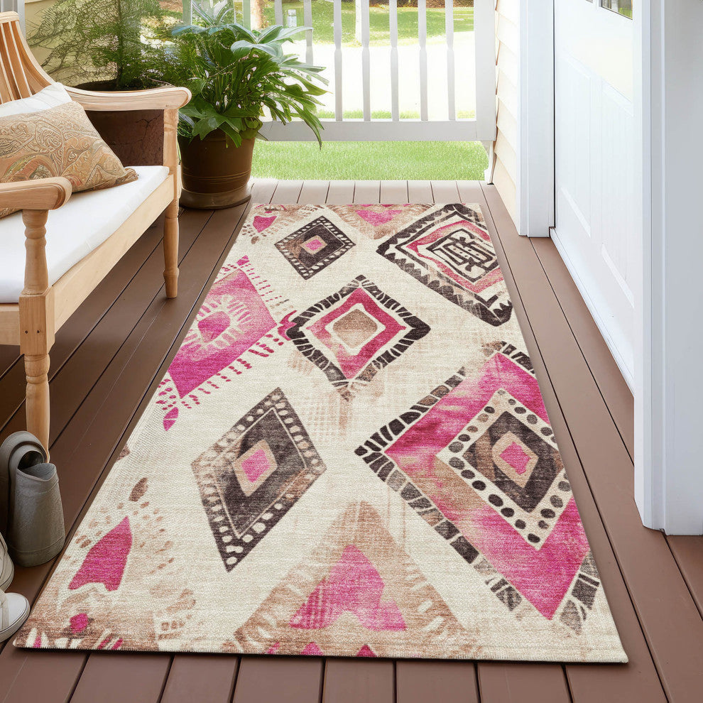 Machine Washable Indoor/Outdoor Chantille ACN1861 Linen 2'3" x 7'6" Runner Rug
