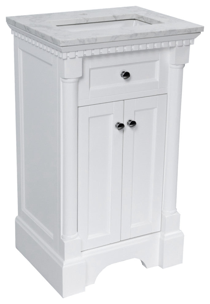 Sydney 20" Bathroom Vanity, Engineered Marble Top, White