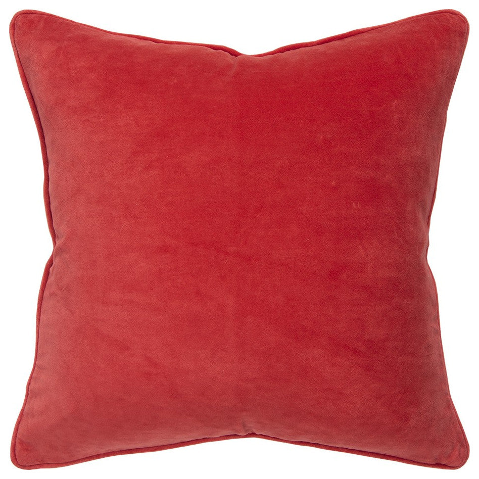 Red Solid Luxurious Modern Throw Pillow