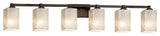 Fusion Regency 6-Light Bath Bar, Square/Flat, Bronze, Weave, LED