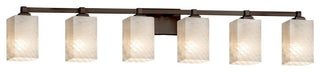 Fusion Regency 6-Light Bath Bar, Square/Flat, Bronze, Weave, LED