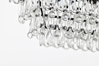 6-Light 40 in. Antique Black Rectangular Crystal Chandelier Dining Room Fixture