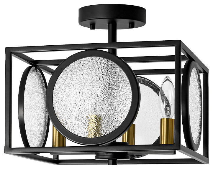 Modern Farmhouse 4- Light Square Water Glass Semi Flush Mount