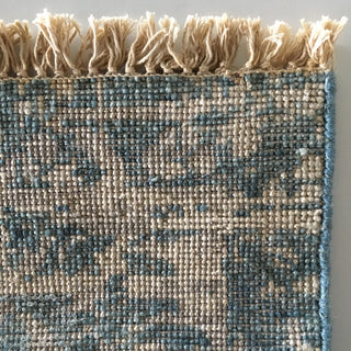 Jain Hand Knotted Area Rug, Medium Blue, 10'x14'