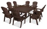 POLYWOOD Nautical Adirondack 9-Piece Trestle Dining Set