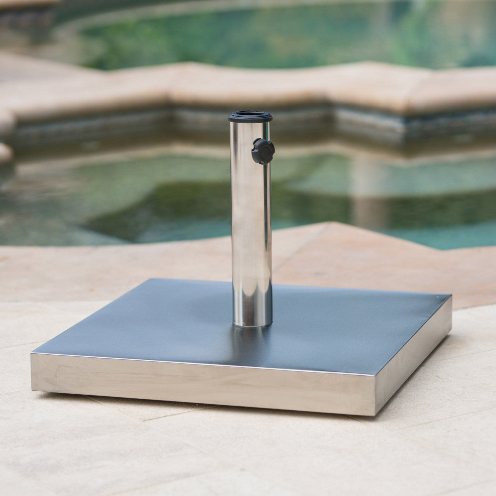 GDF Studio Norcross 66lbs Stainless Steel Square Umbrella Base