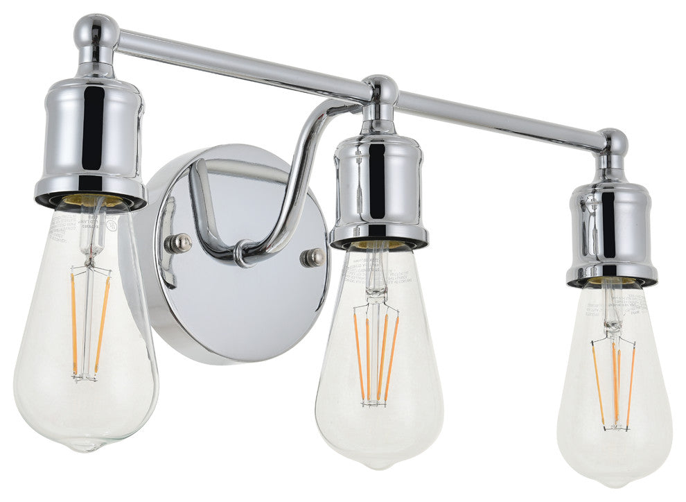 Chrome Finish 3-Light Wall Sconce