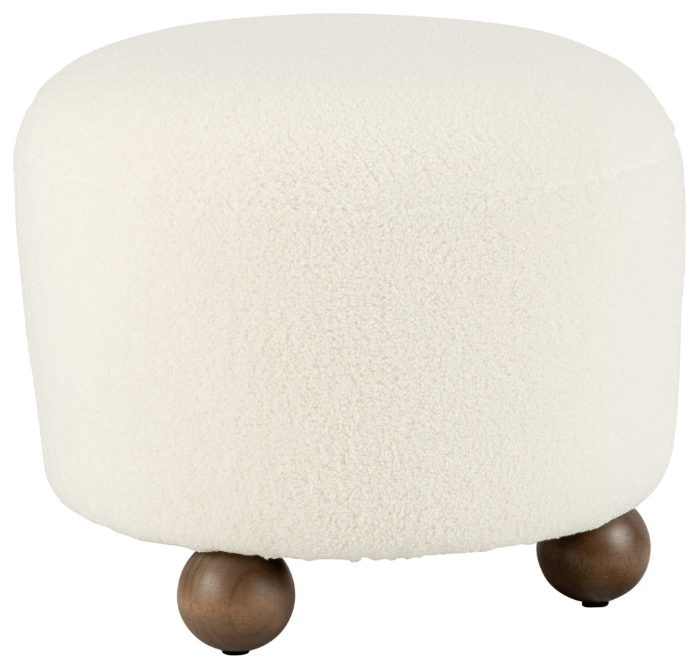 Round Ottoman With Ball Feet - Thumbnail 2