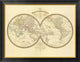 "Mappemonde, 1849" Framed Canvas Giclee by J. Andriveau-Goujon, 34x27"