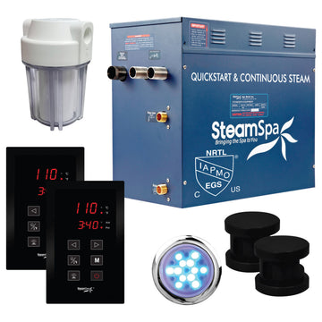 SteamSpa RYT1200 Royal 12 KW QuickStart Steam Bath Generator - Matte Black