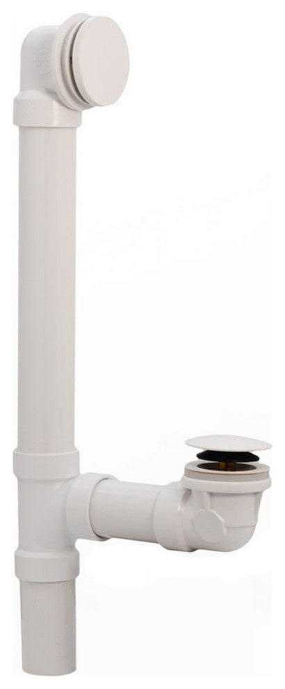 Illusionary Overflow 12" & 4" Sch. 40 PVC Bath Waste and Overflow Tip-Toe, White