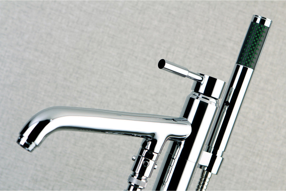 Kingston Brass Freestanding Tub Faucet With Hand Shower, Polished Chrome