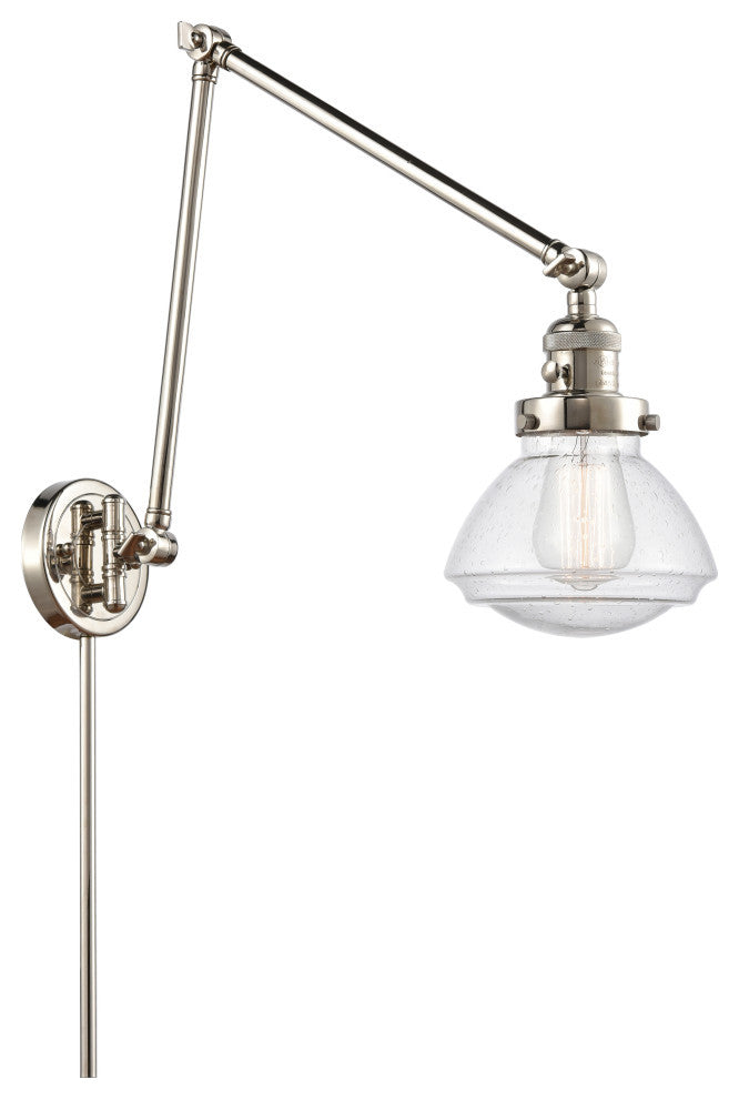 Olean Swing Arm With Switch, Polished Nickel, Seedy, Seedy