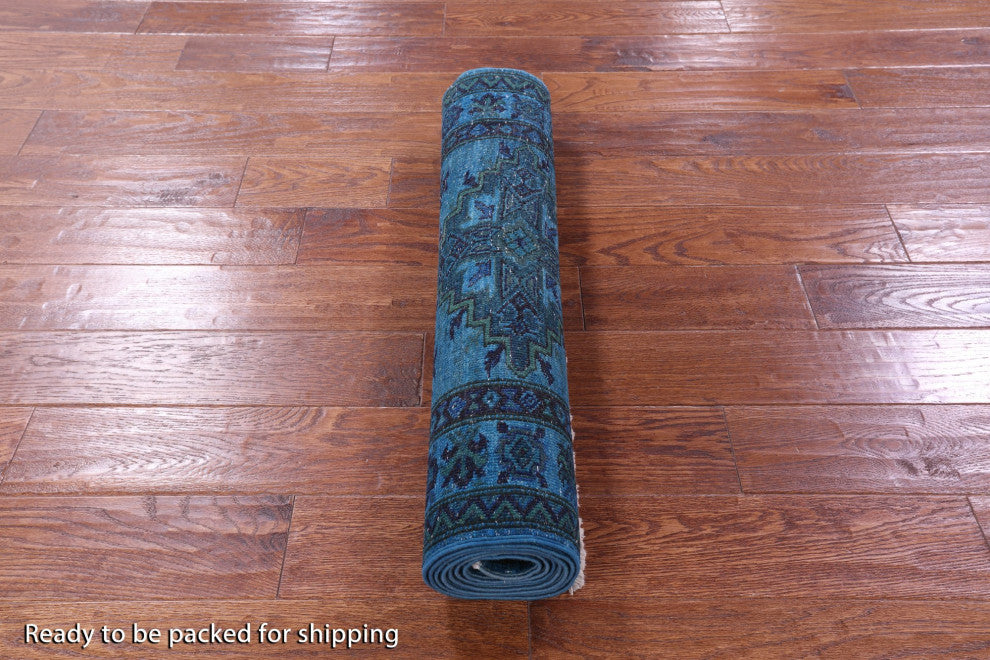 2' 8" X 7' 10" Runner Full Pile Overdyed Kazak Handmade Rug - Q12743