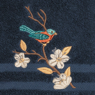 Linum Home Textiles Spring Time Embellished, Midnight Blue, Hand Towel, 2-Piece
