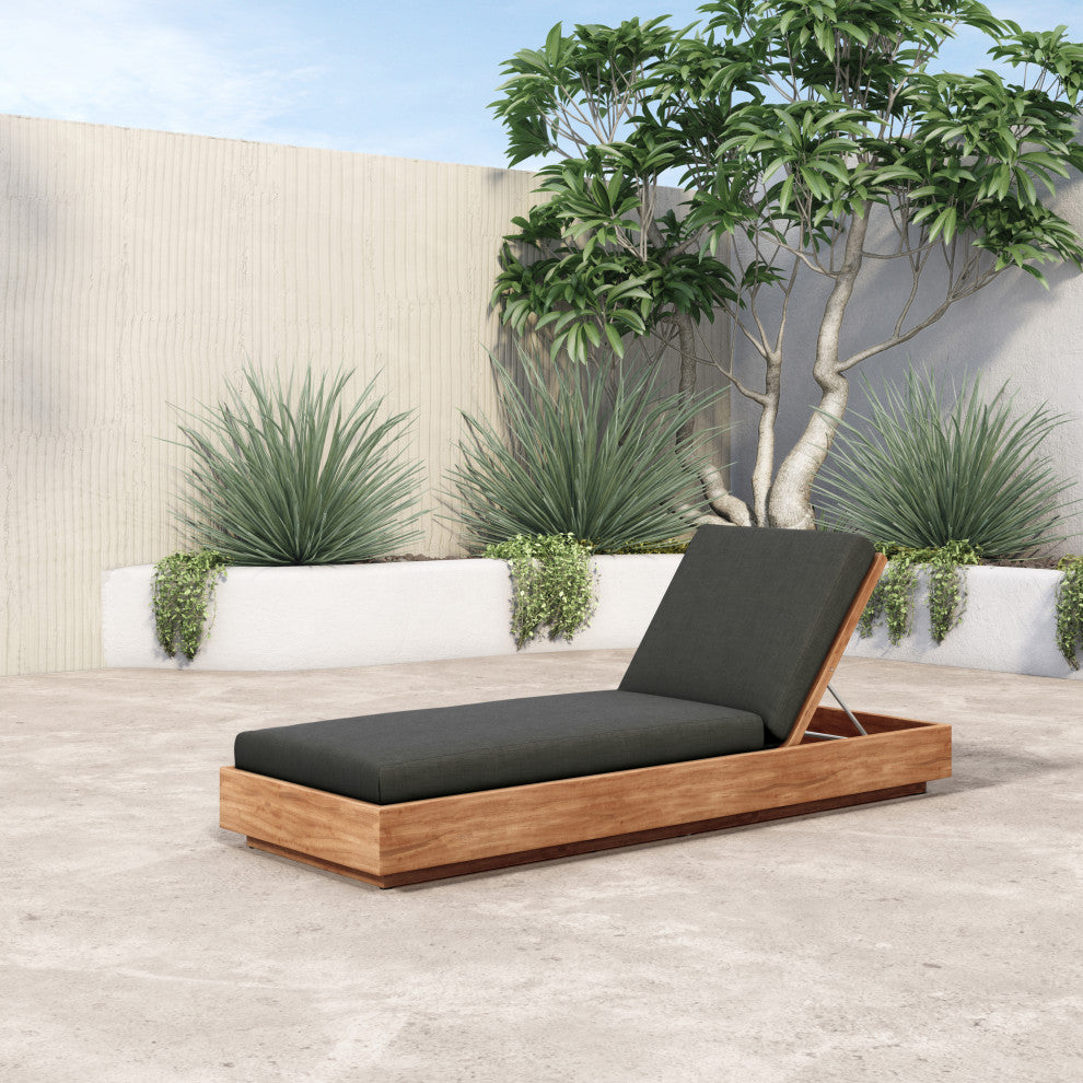 Kinta Outdoor Chaise Lounge-Charcoal