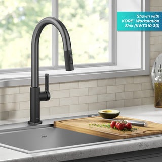 Oletto Pull-Down 1-Hole Kitchen Faucet, Matte Black/Spot Free Black Stainless